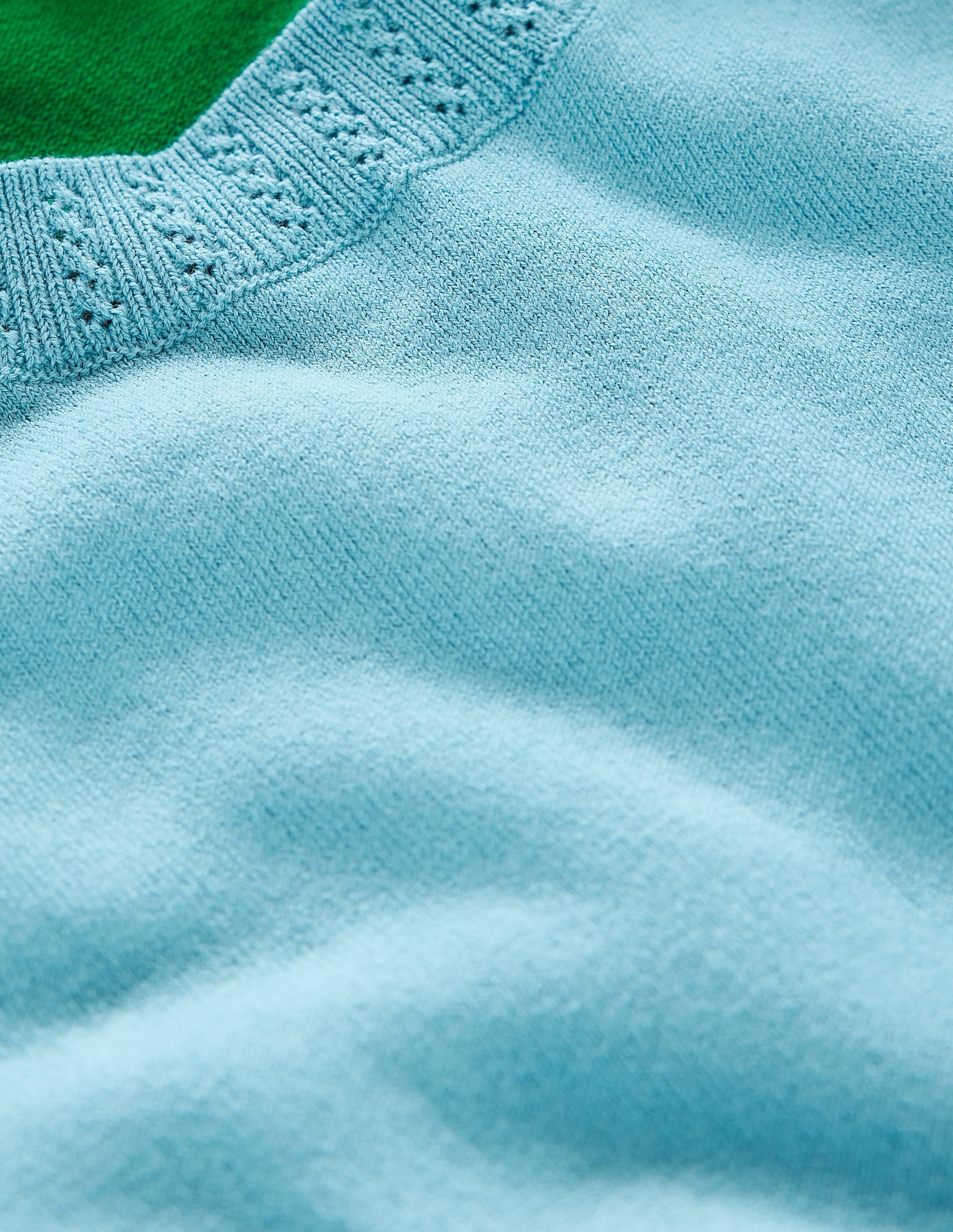 Emilia Cotton Crew T-shirt-Duck Egg Blue / Rich Emerald - Image 7