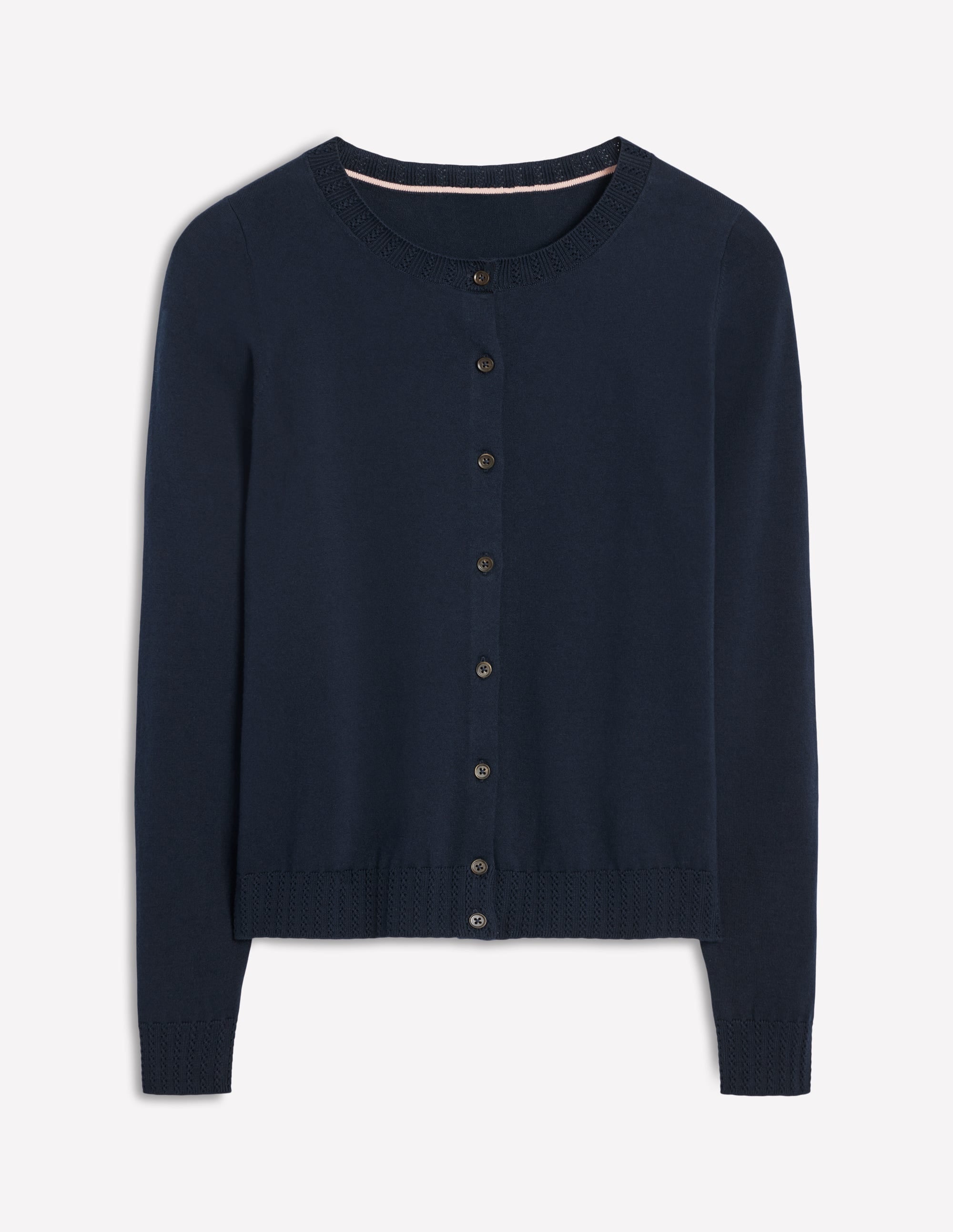 Emilia Cotton Crew Cardigan-Navy - Image 5