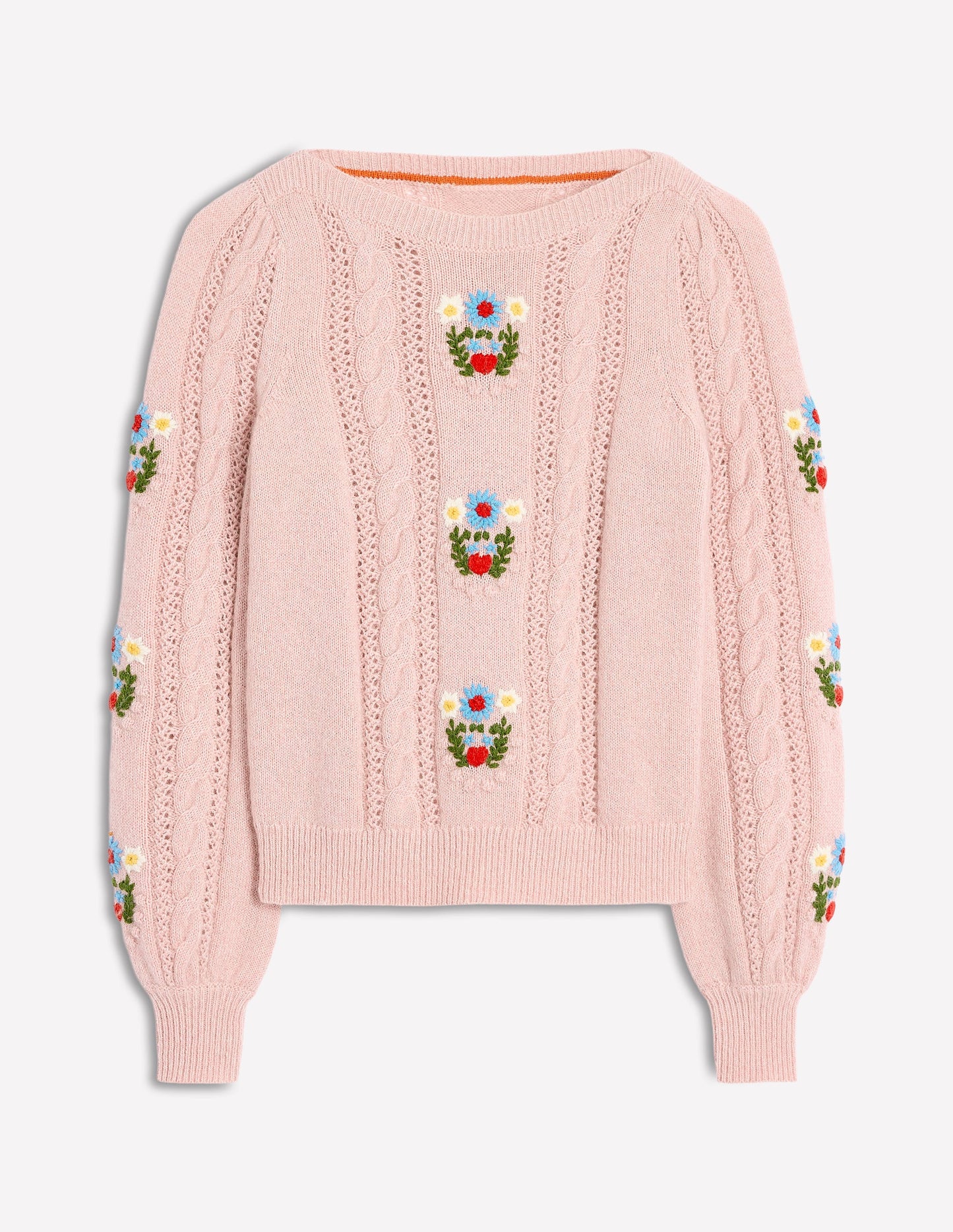 Fluffy Embroidered Jumper-Soft Lavender Pink