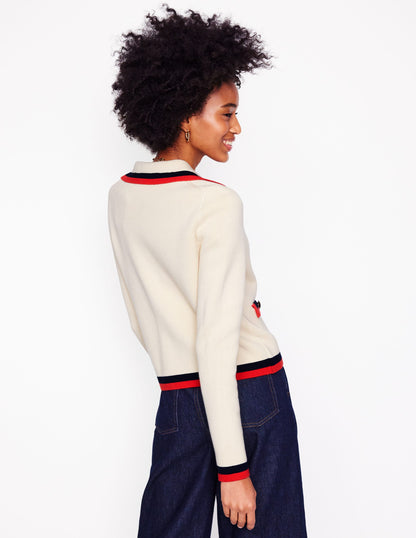 Holly Collared Knitted Jacket-Warm Ivory