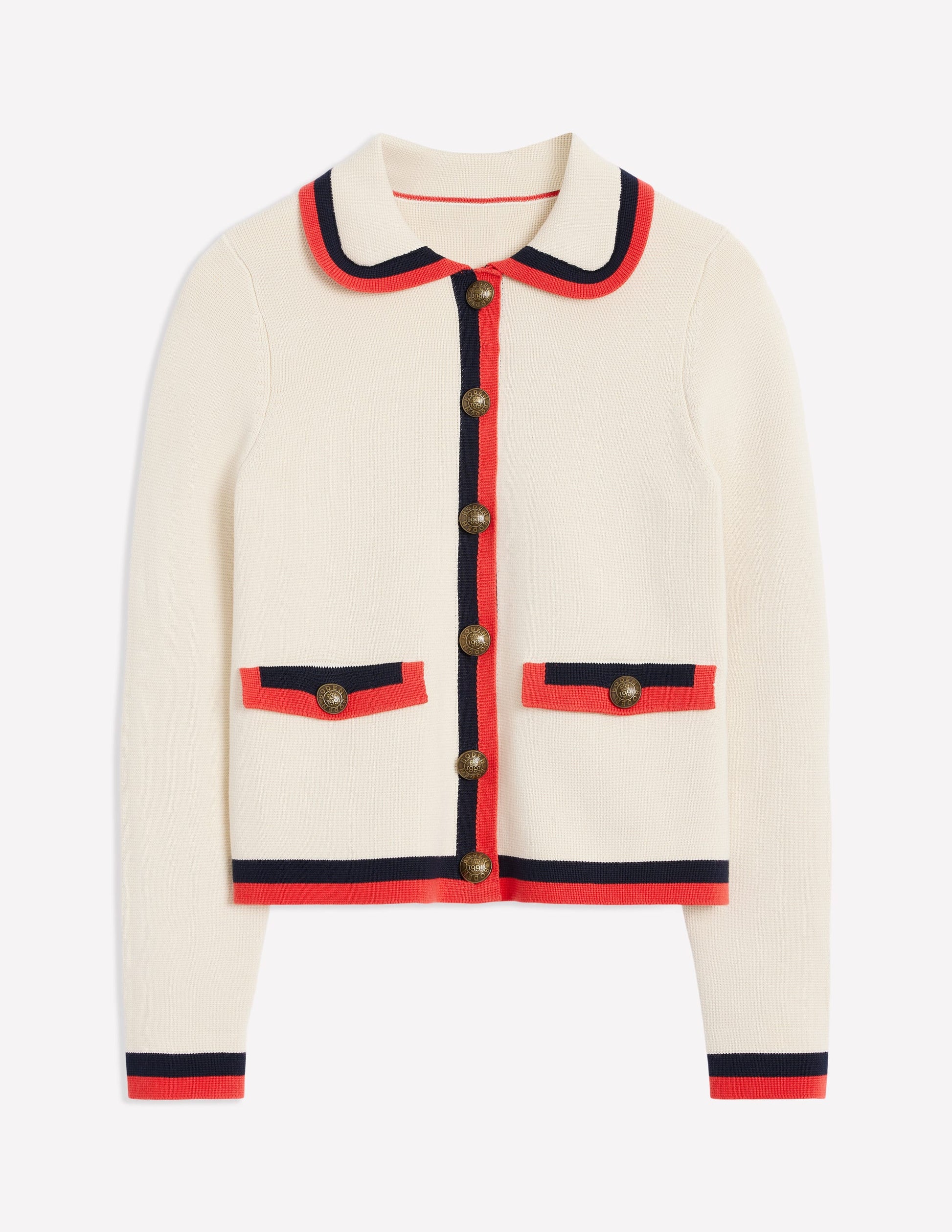 Holly Collared Knitted Jacket-Warm Ivory-7