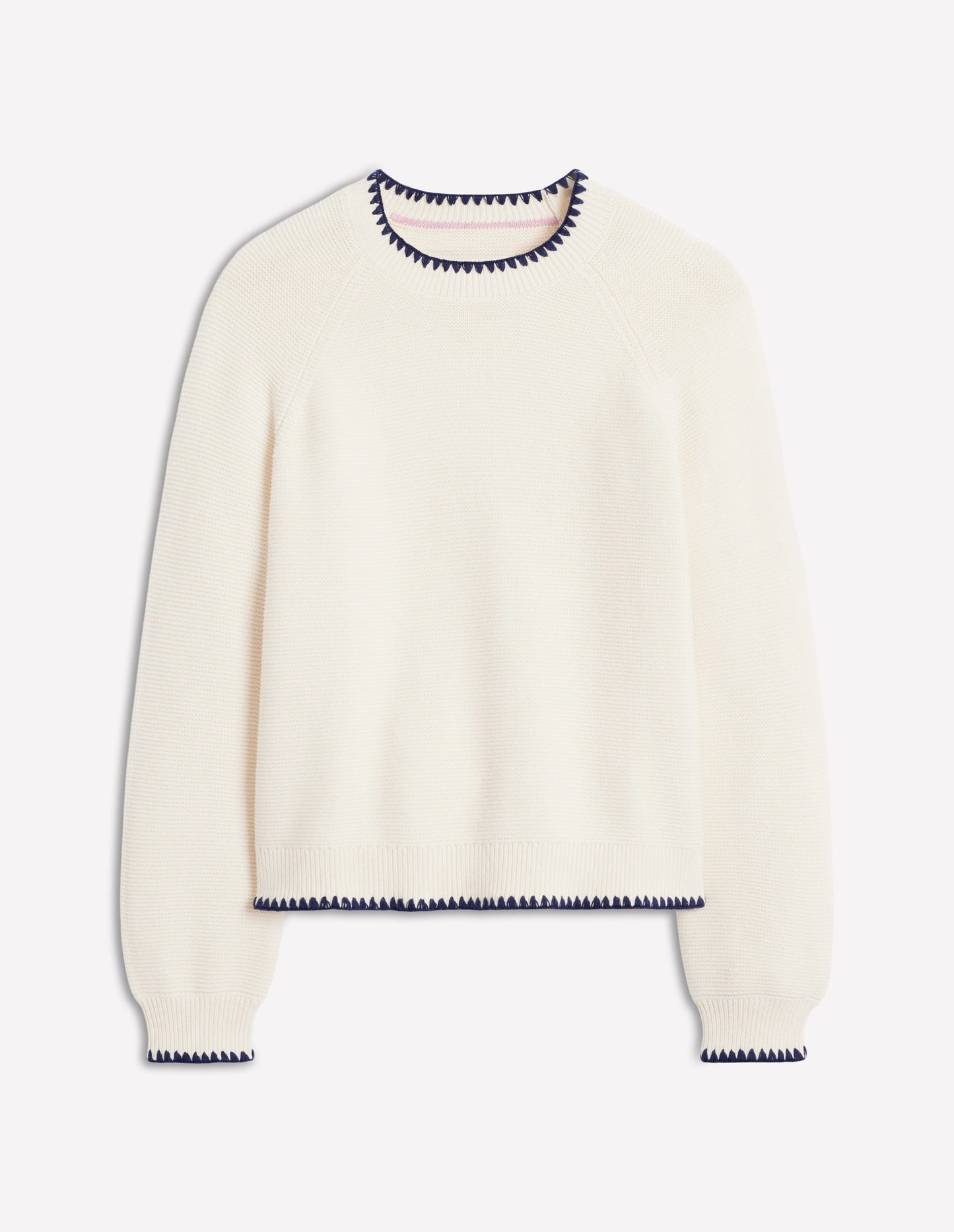 Lena Stitch Detail Jumper-Warm Ivory