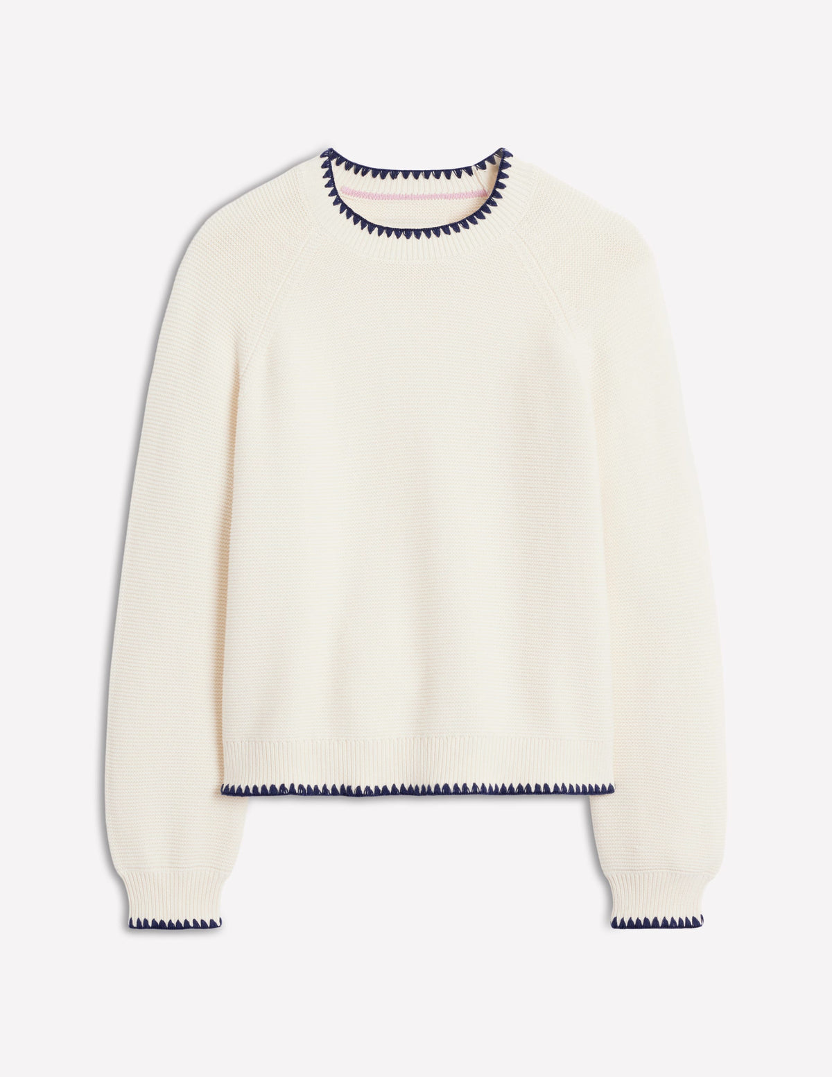 Lena Stitch Detail Jumper-Warm Ivory - Image 5
