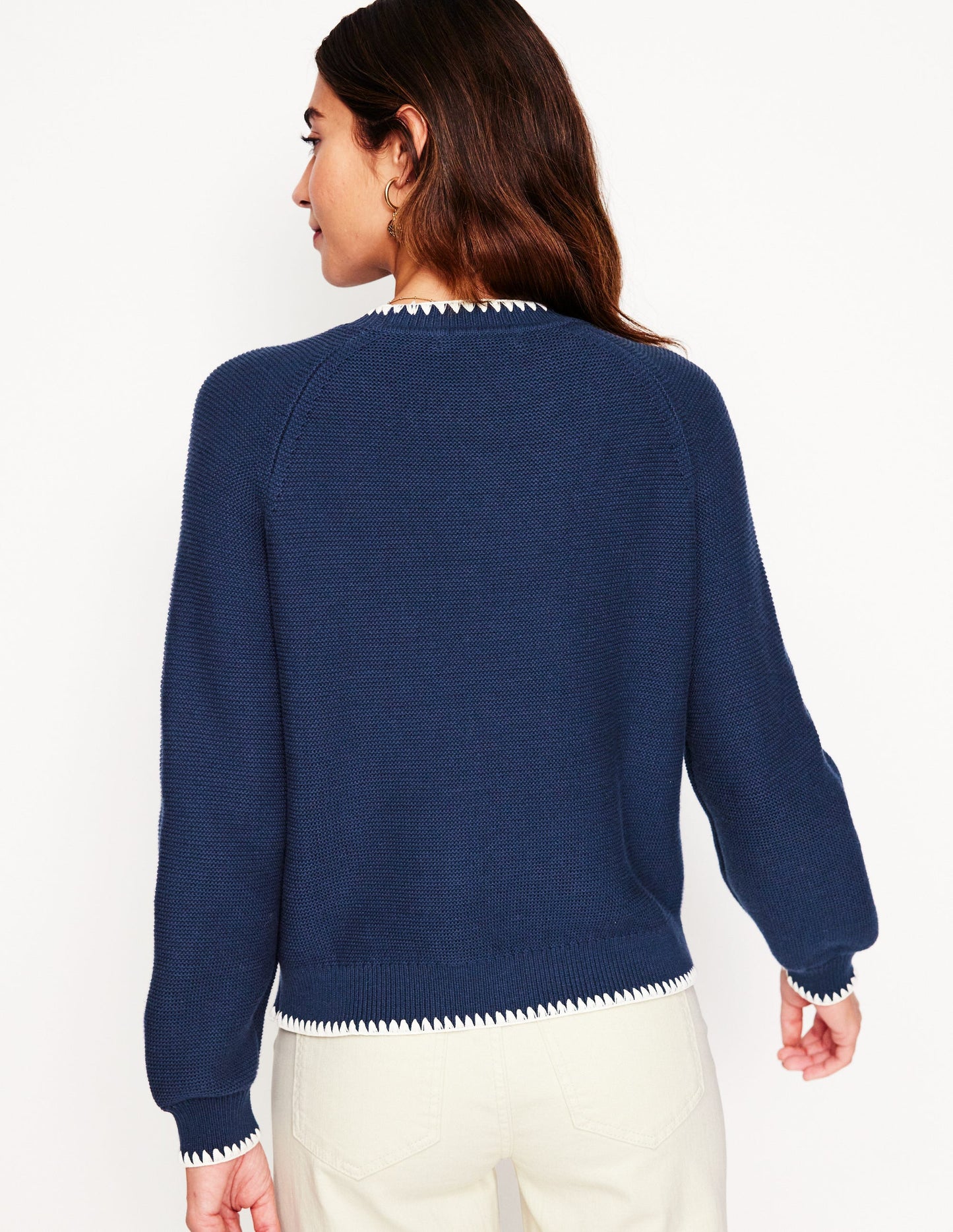 Lena Stitch Detail Jumper-Navy