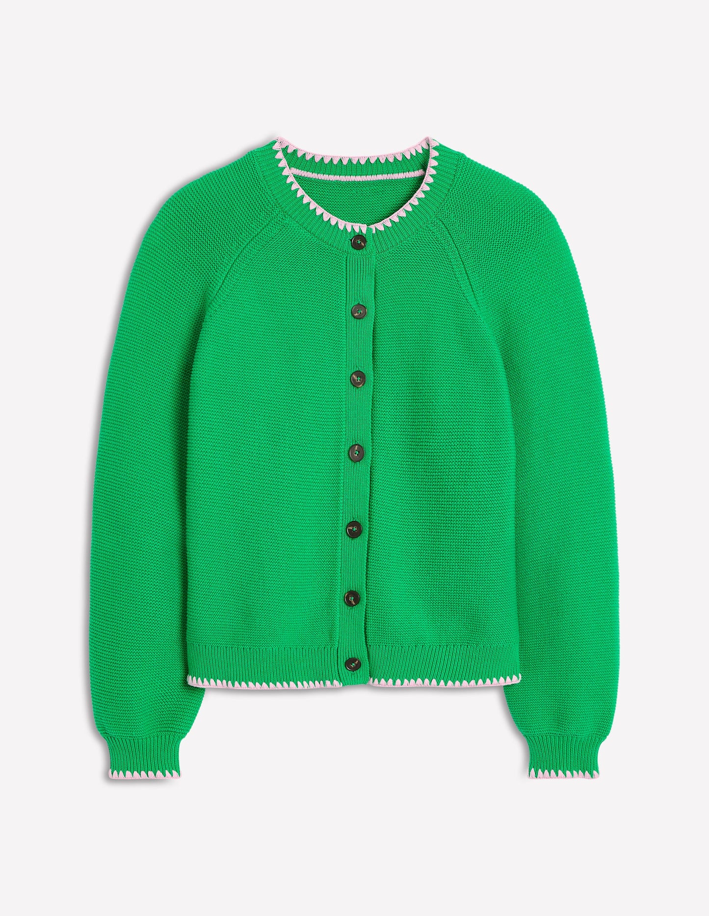 Lena Stitch Detail Cardigan-Rich Emerald