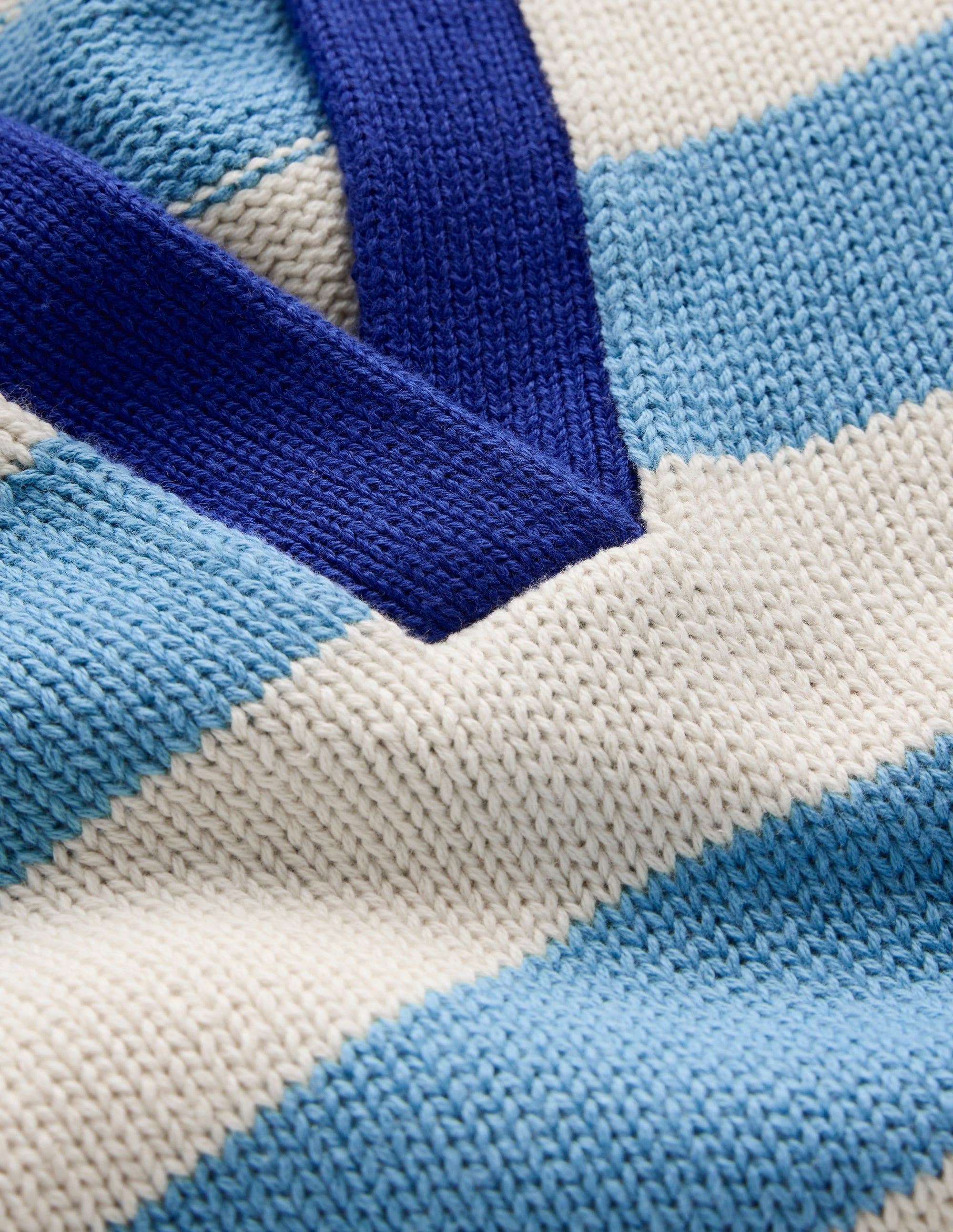 Sasha Cotton Striped Henley-Duck Egg and Ivory Stripe - Image 8