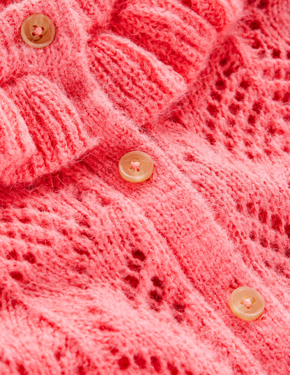 Alice Fluffy Stitch Cardigan-Salmon Pink