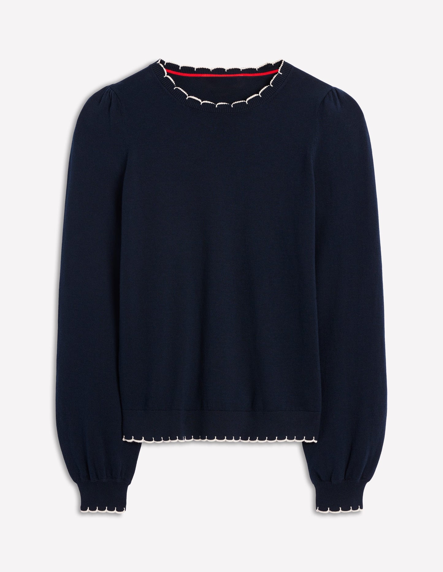 Pru Scallop Trim Jumper-Navy