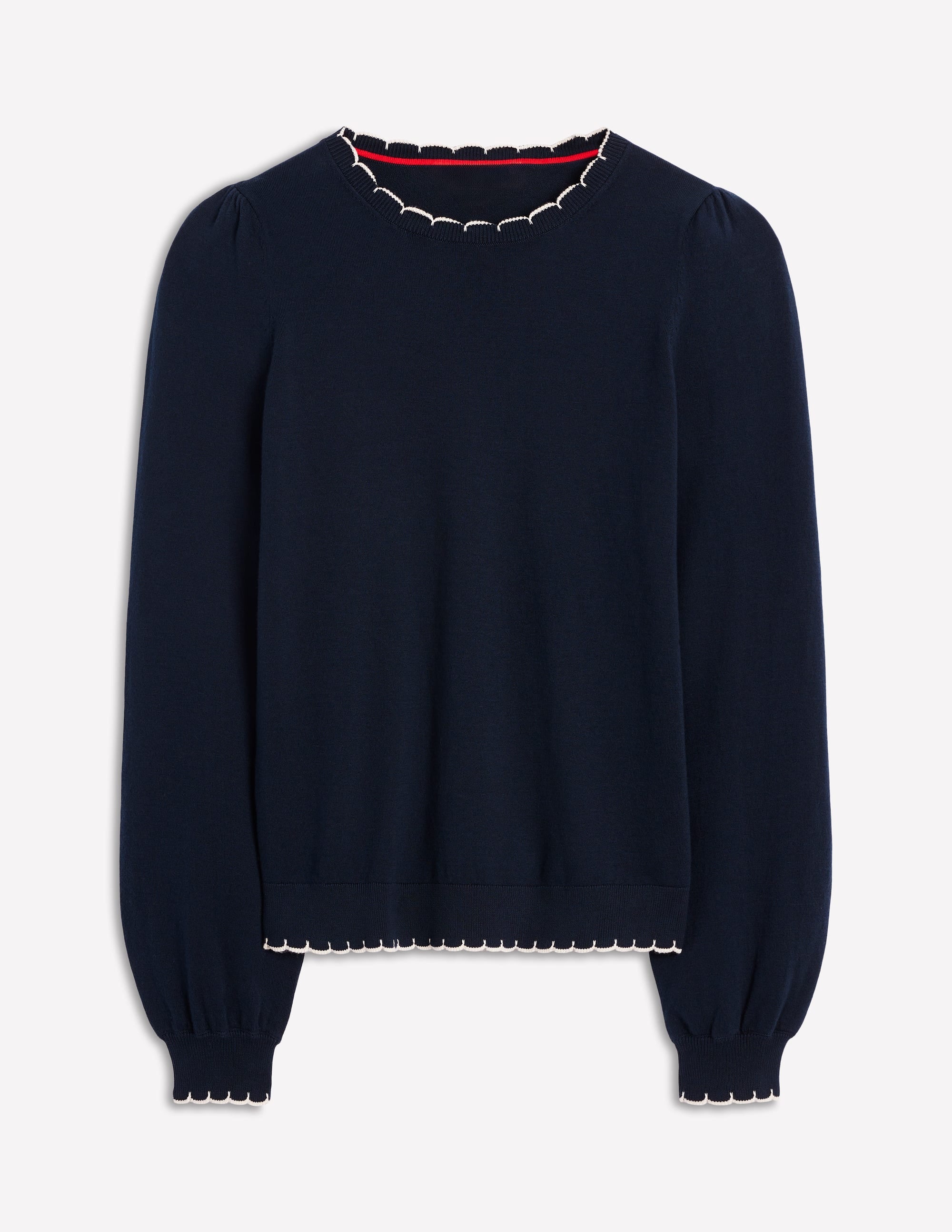 Pru Scallop Trim Jumper-Navy - Image 5
