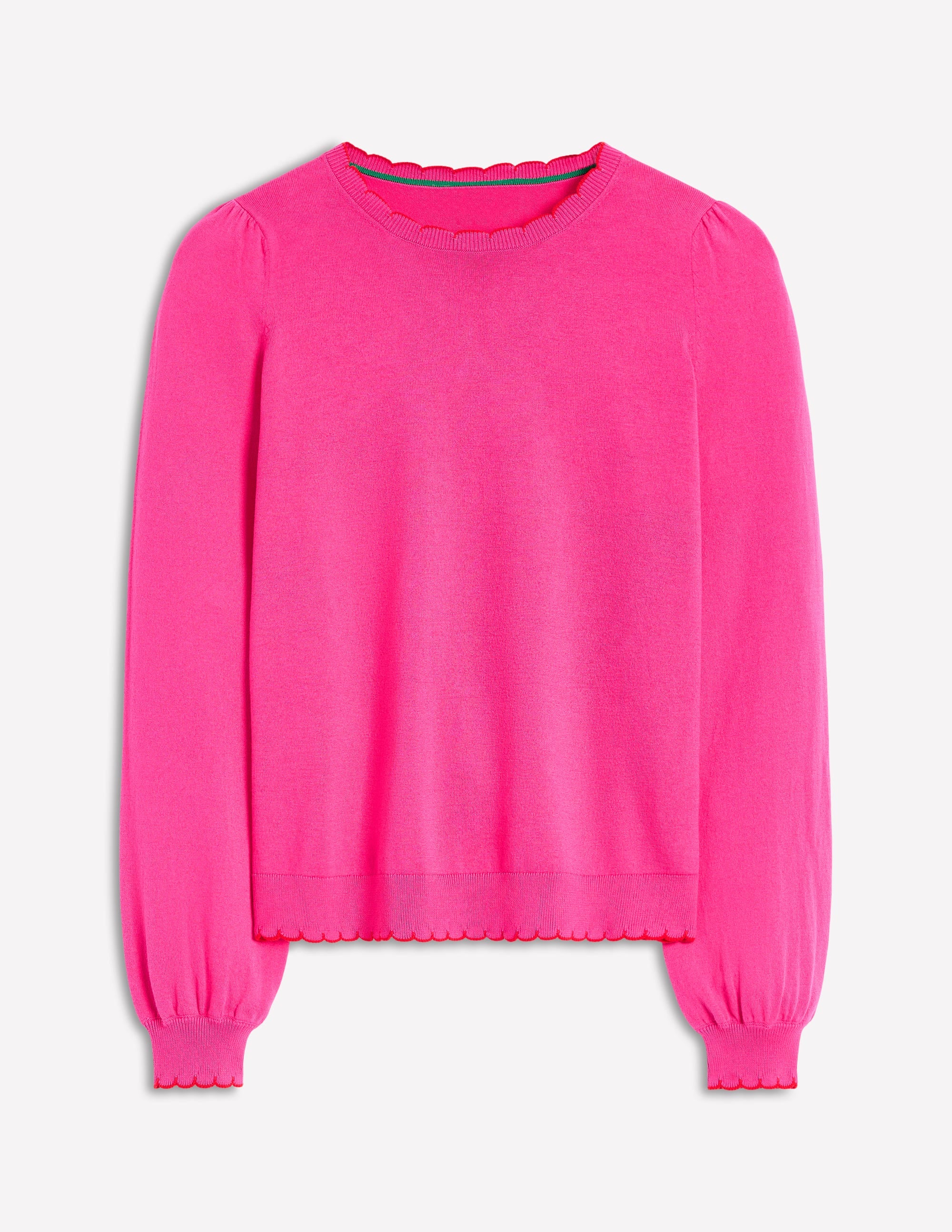 Pru Scallop Trim Jumper-Pink Peony - Image 5