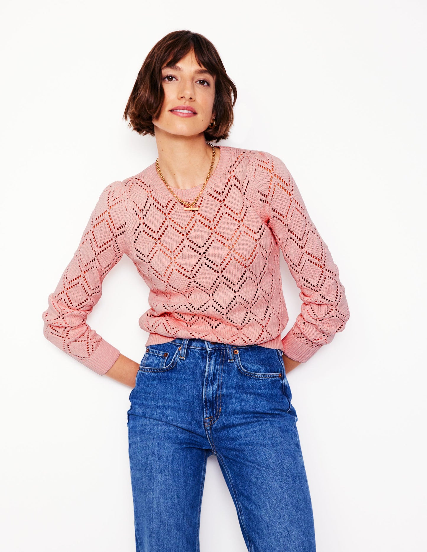 Enid Puff Sleeve Jumper-Milkshake