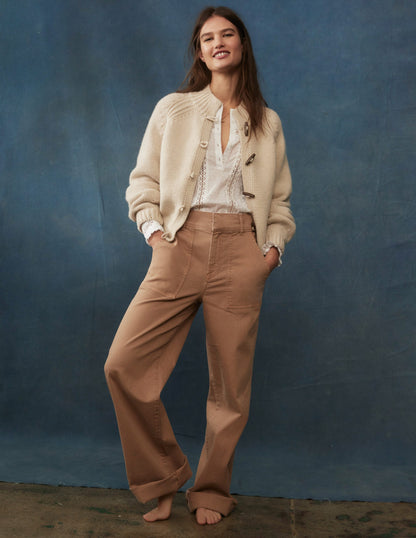 Casual Toggle Cardigan-Warm Ivory-2