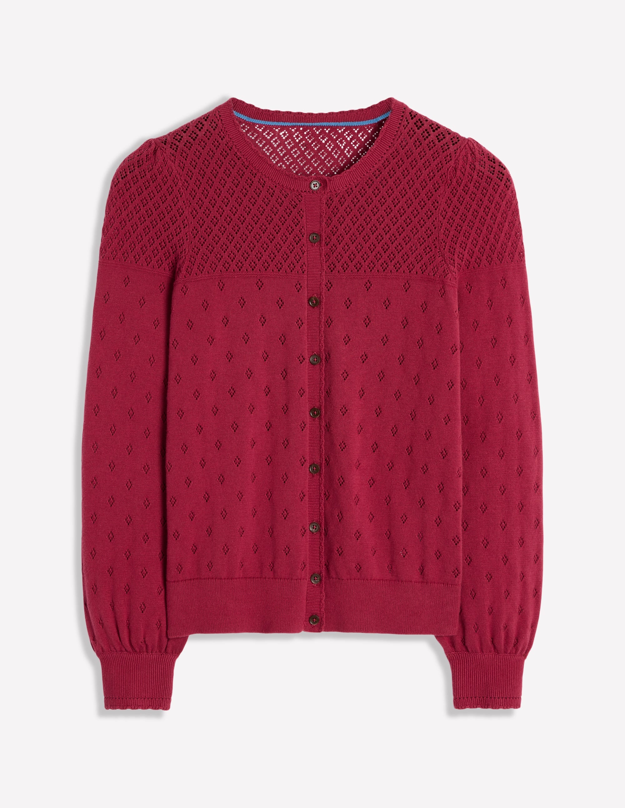 Rosalie Pointelle Cardigan-Terracotta Red - Image 5