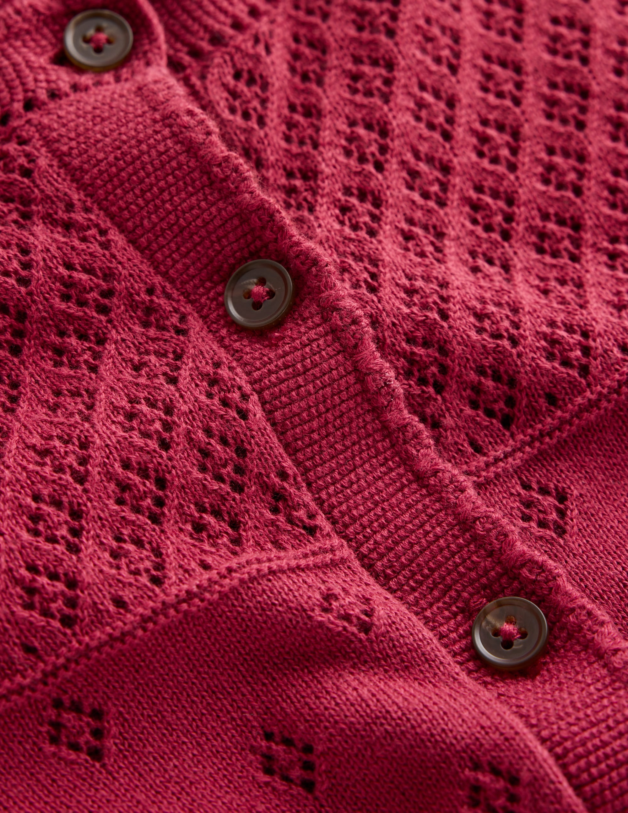 Rosalie Pointelle Cardigan-Terracotta Red - Image 6