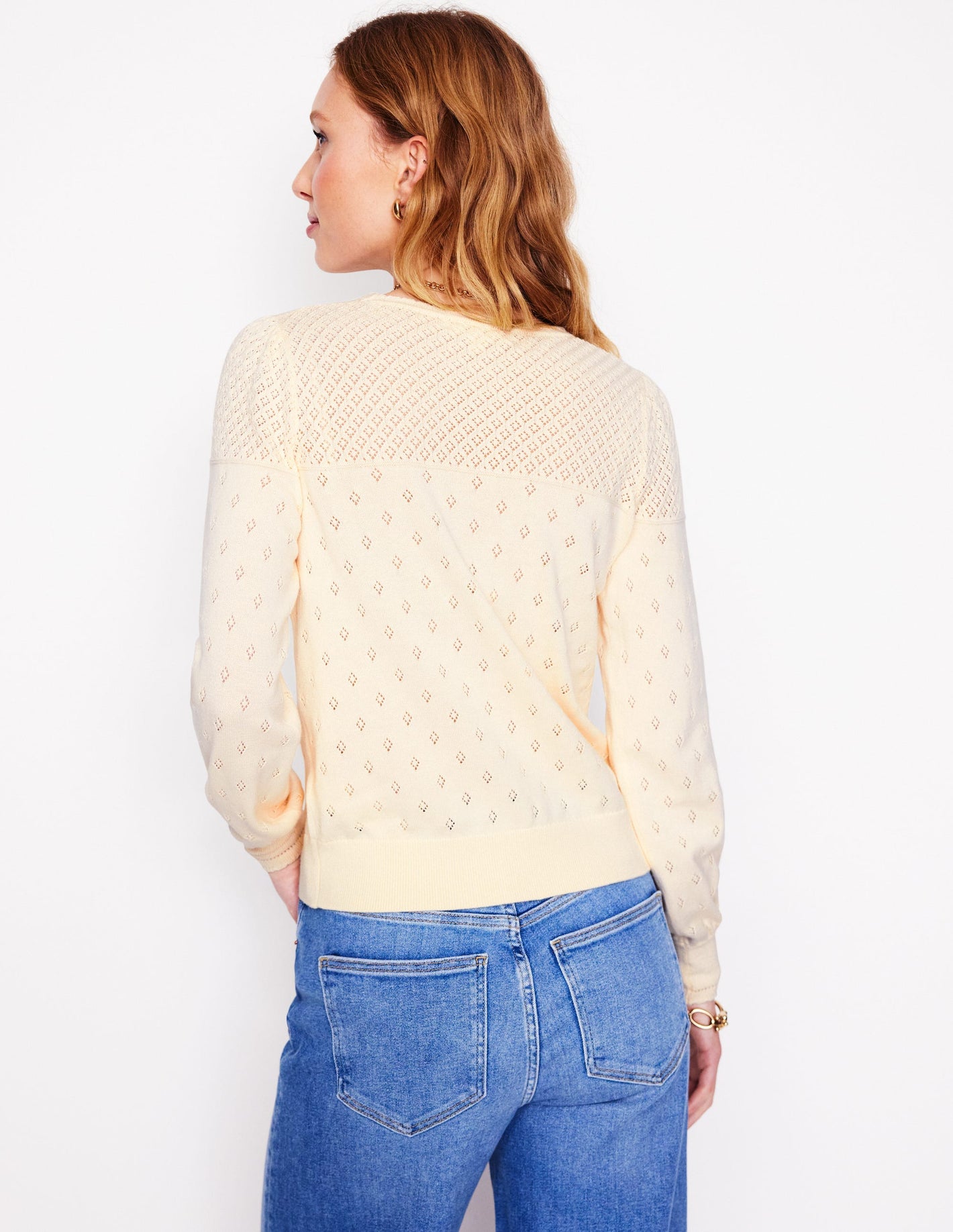 Rosalie Pointelle Jumper-Warm Ivory