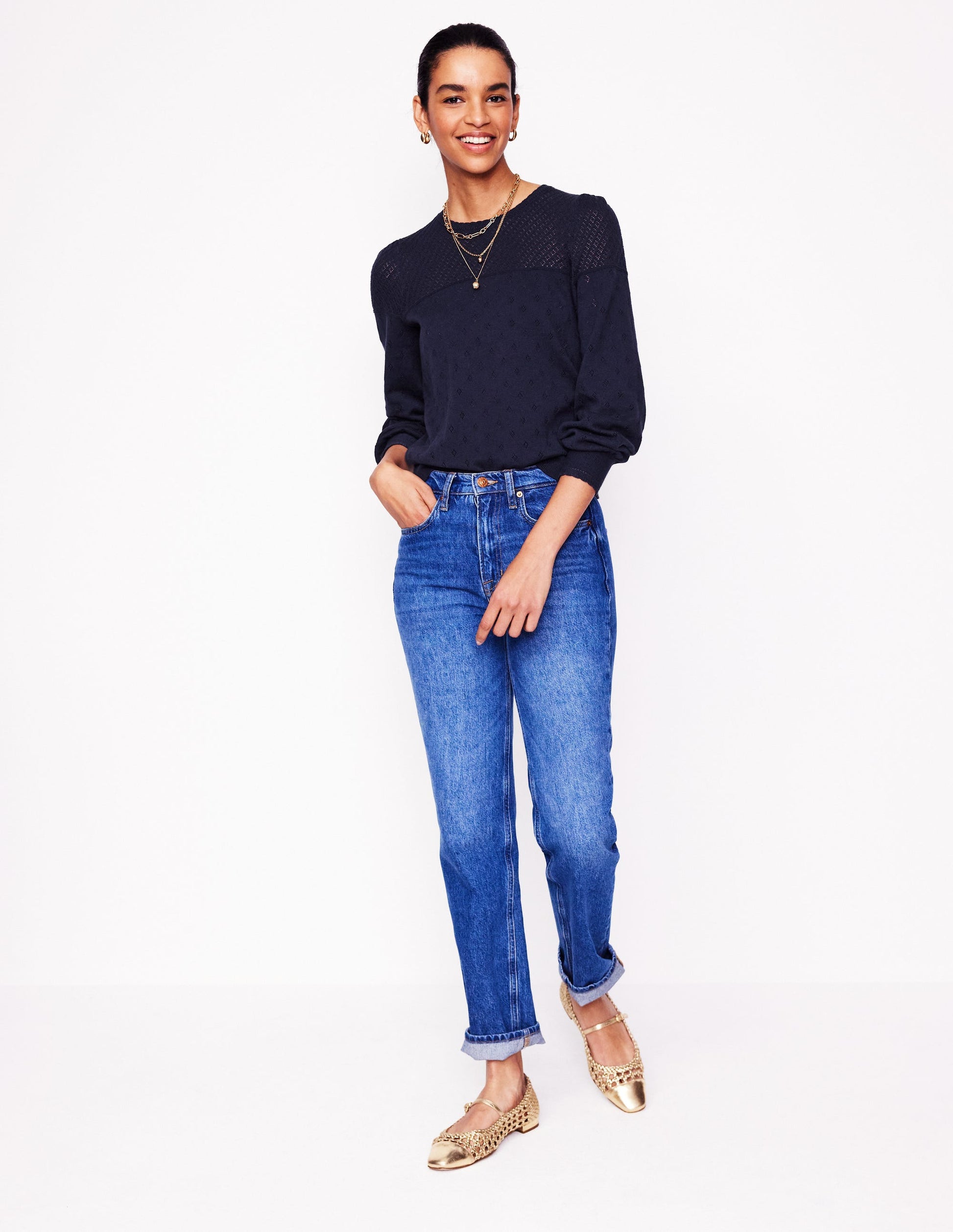 Rosalie Pointelle Jumper-Navy-4