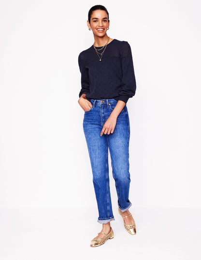 Rosalie Pointelle Jumper-Navy-4