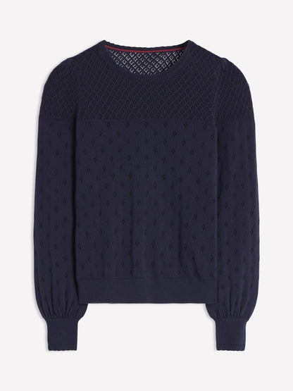 Rosalie Pointelle Jumper-Navy-5