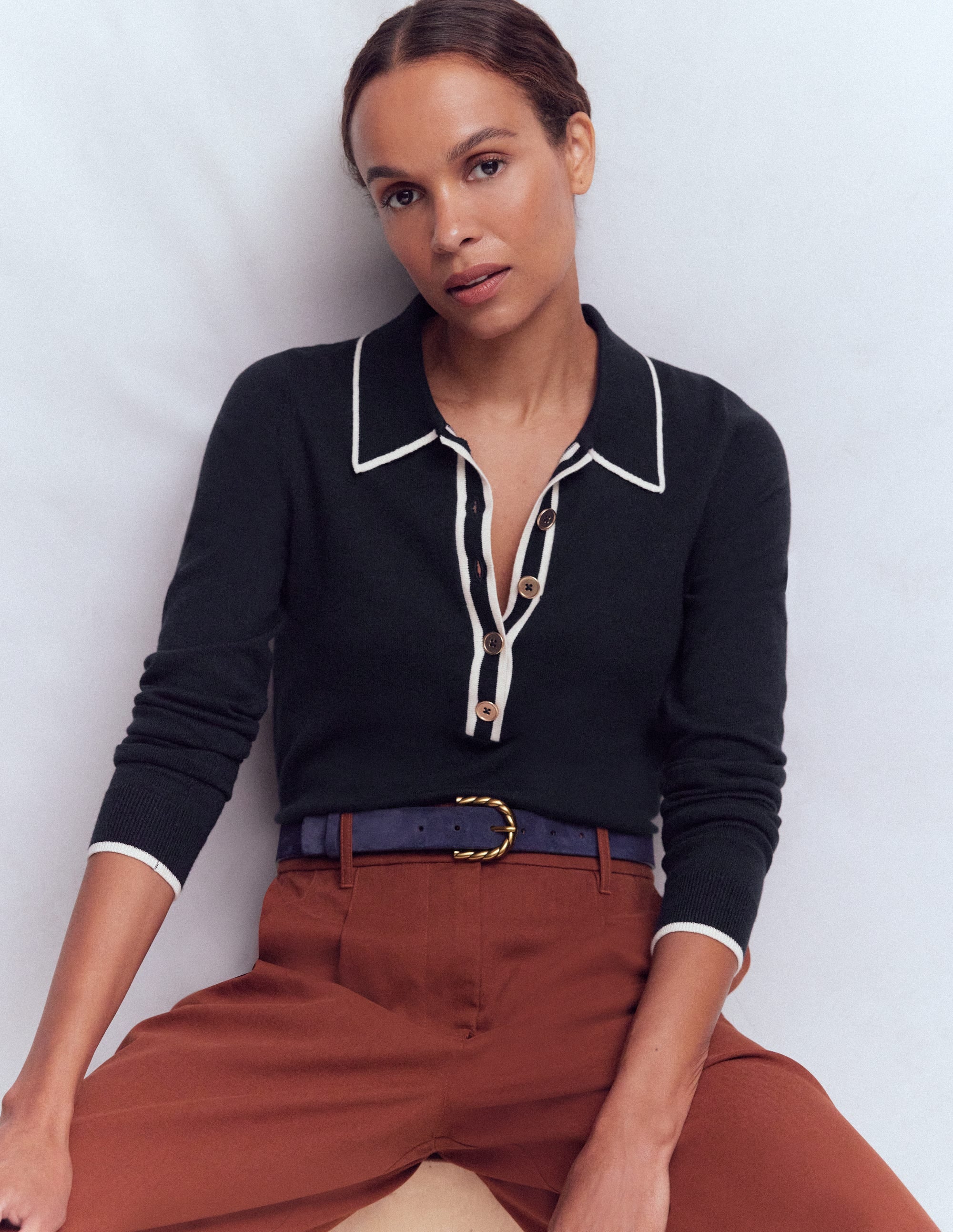 Liz Henley Jumper-Navy - Image 1