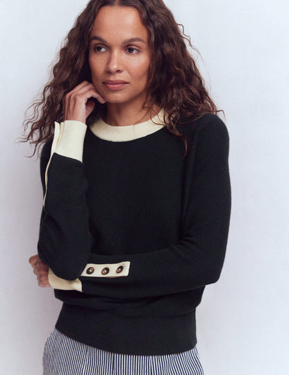 Grace Colour Block Jumper-Navy-2