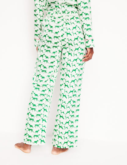 Cotton Sateen Pyjama Trousers-Ivory, Janet and Friends