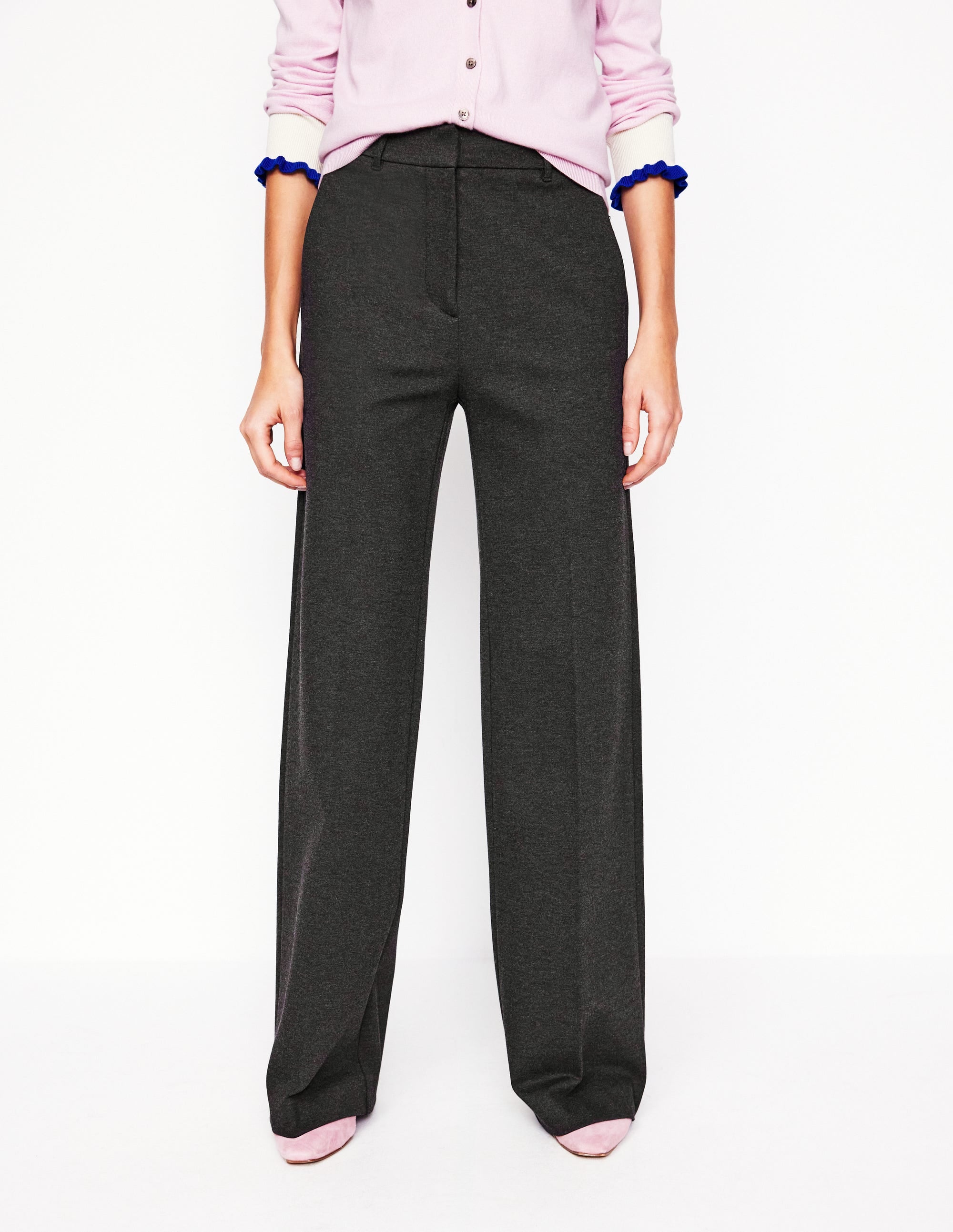 Westbourne Ponte Trousers-Charcoal Marl - Image 2