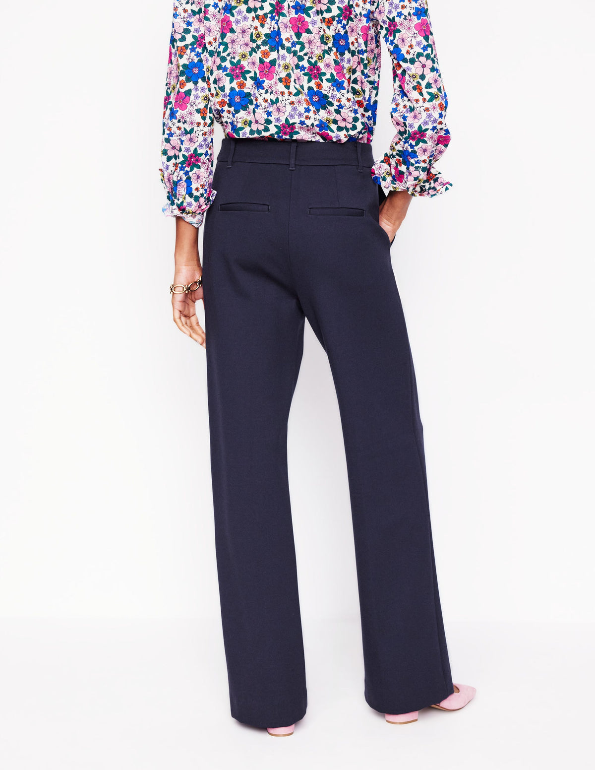 Westbourne Ponte Trousers-Navy - Image 2
