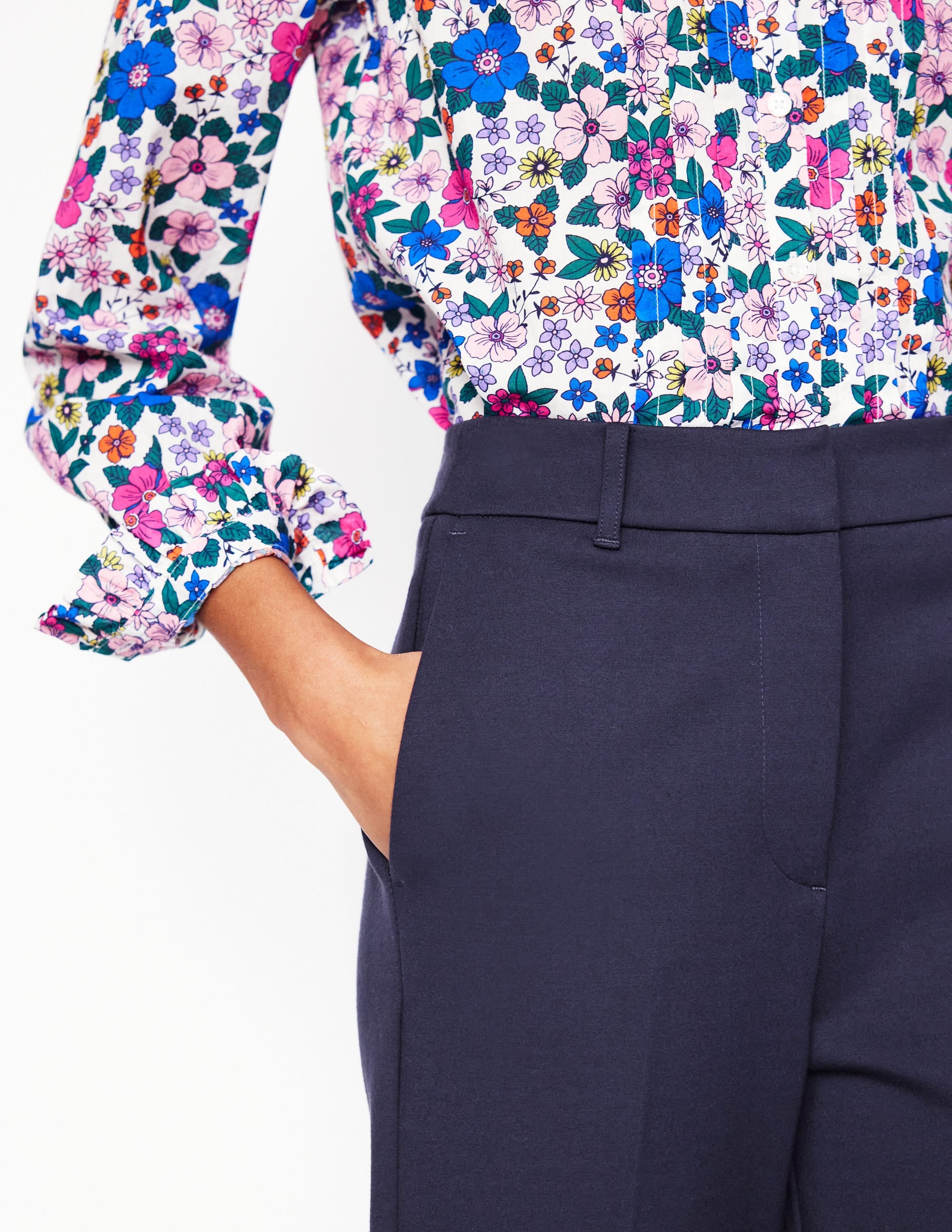 Westbourne Ponte Trousers-Navy - Image 4