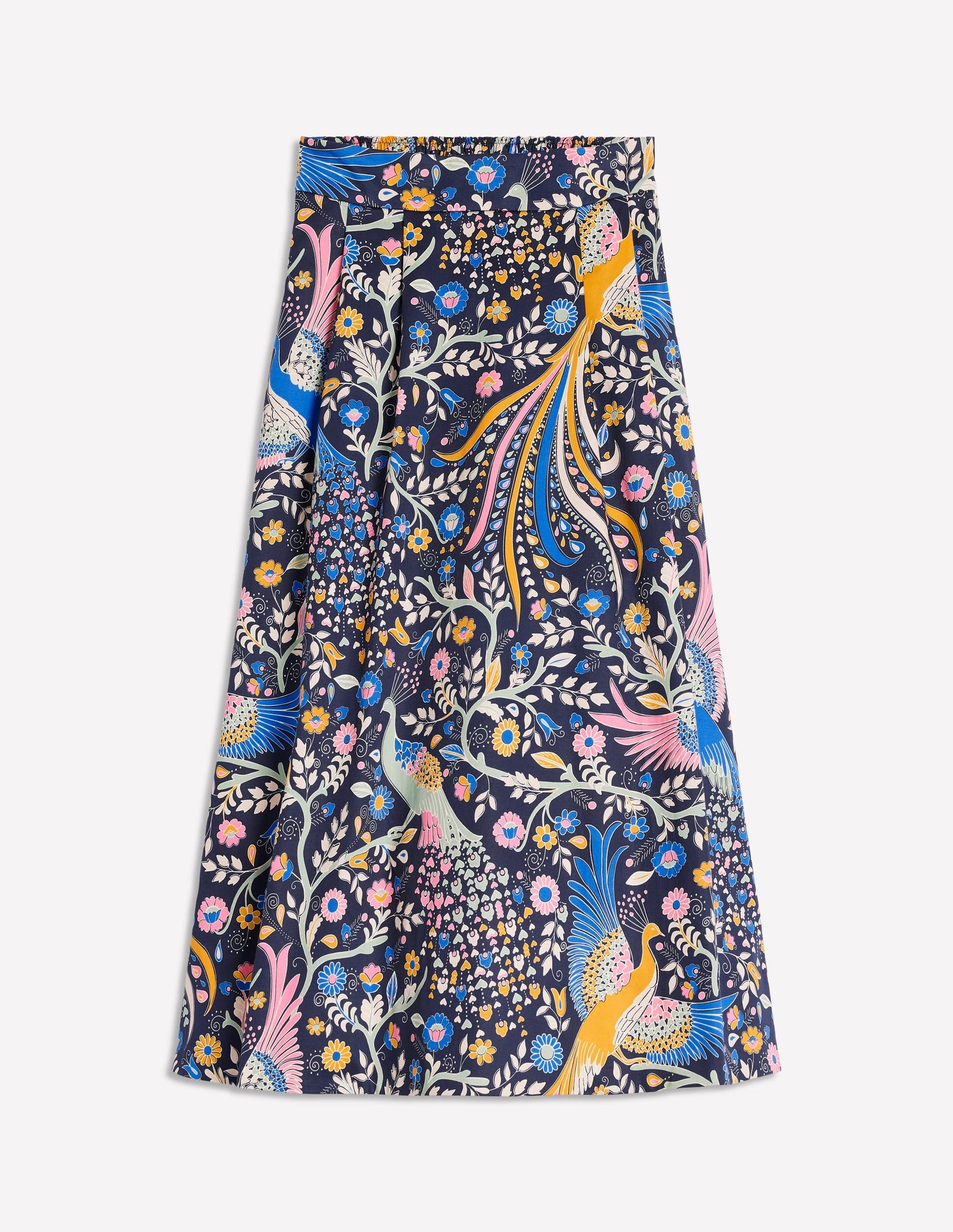 Isabella Cotton Sateen Skirt-Multi, Enchanting Peacock