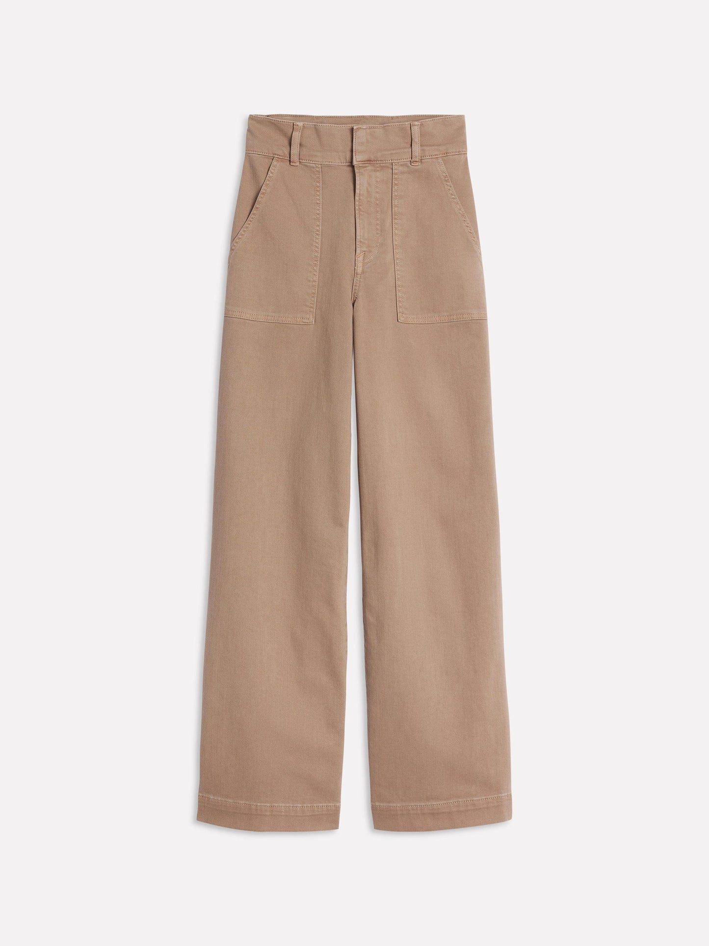 Wide Leg Cargo Trousers-Cappuccino