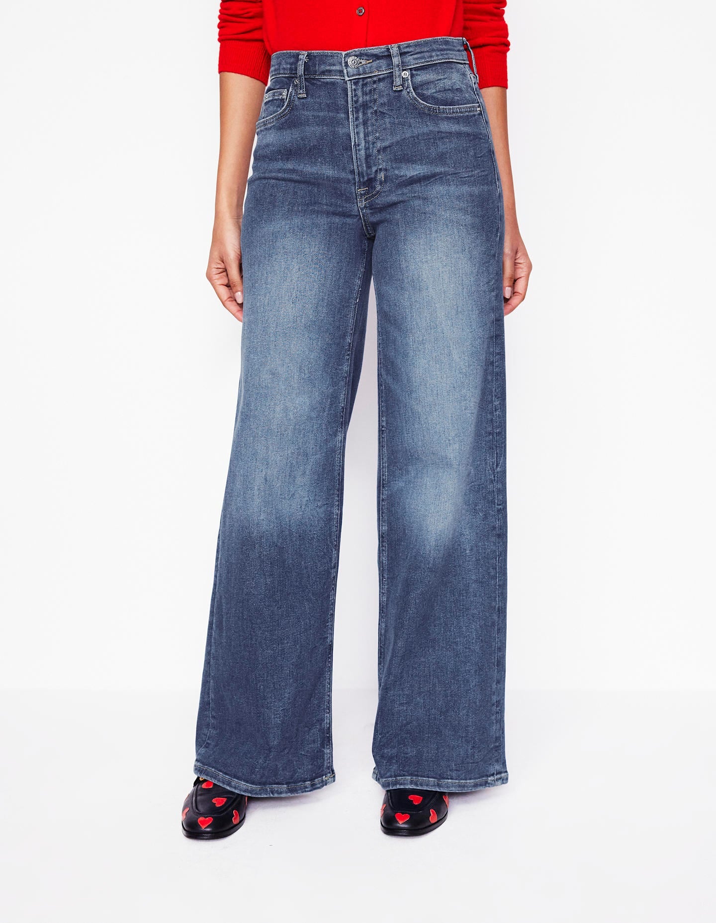 High Rise Wide Leg Jeans-Mid Vintage