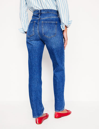 High Rise Straight Leg Jeans-Mid Vintage