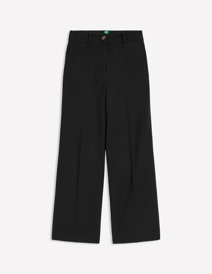 Cropped Ponte Trousers-Black-6