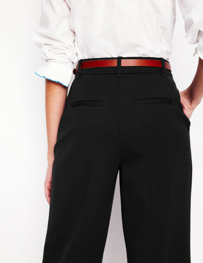 Cropped Ponte Trousers-Black-3