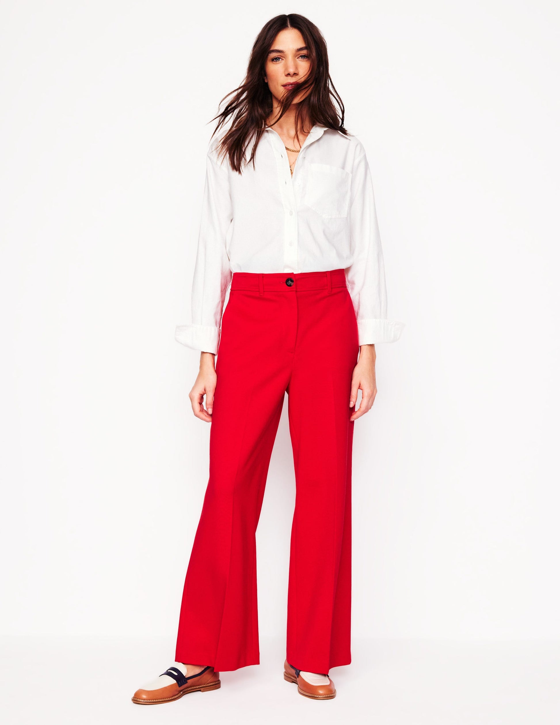 Cropped Ponte Trousers-Hot Pepper-1