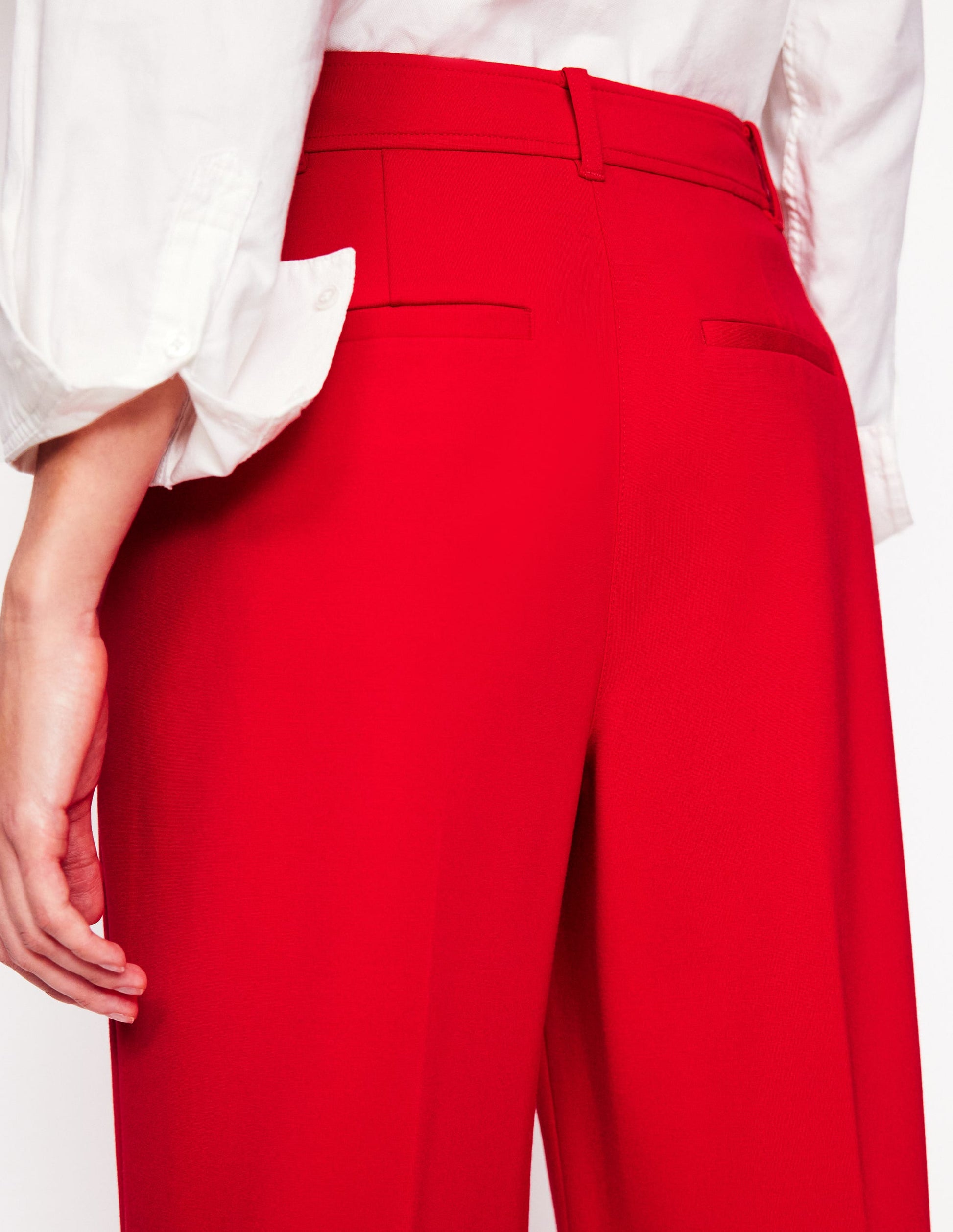 Cropped Ponte Trousers-Hot Pepper-3