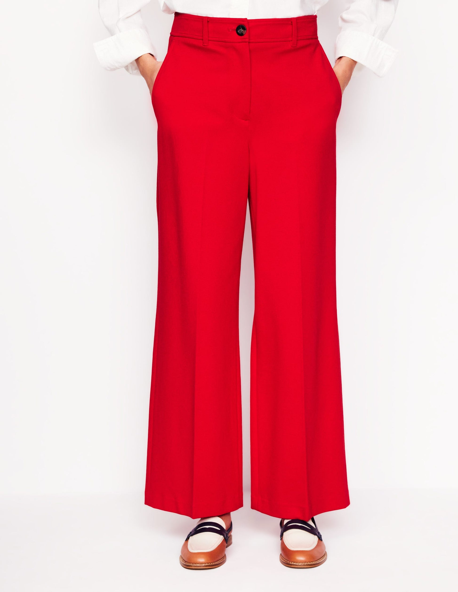 Cropped Ponte Trousers-Hot Pepper-5