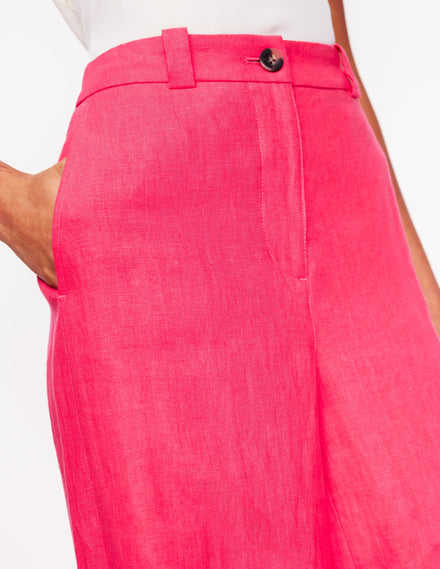 Westbourne Linen Trousers-Camelia Pink