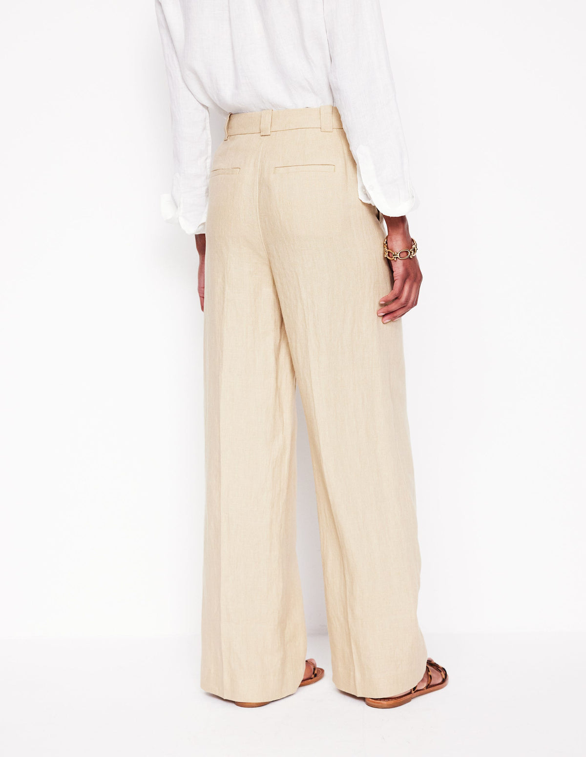 Westbourne Linen Trousers-Oatmeal - Image 4