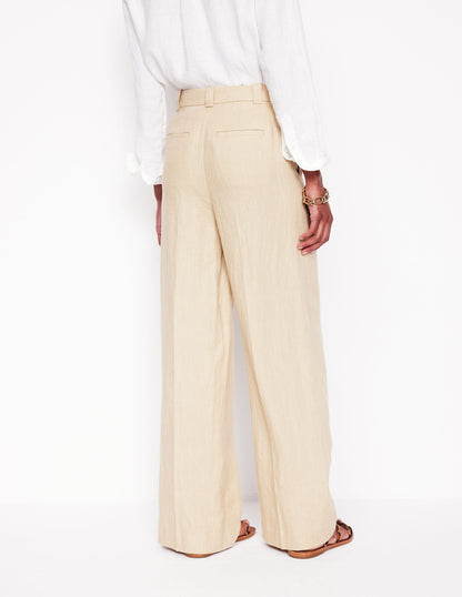 Westbourne Linen Trousers-Oatmeal