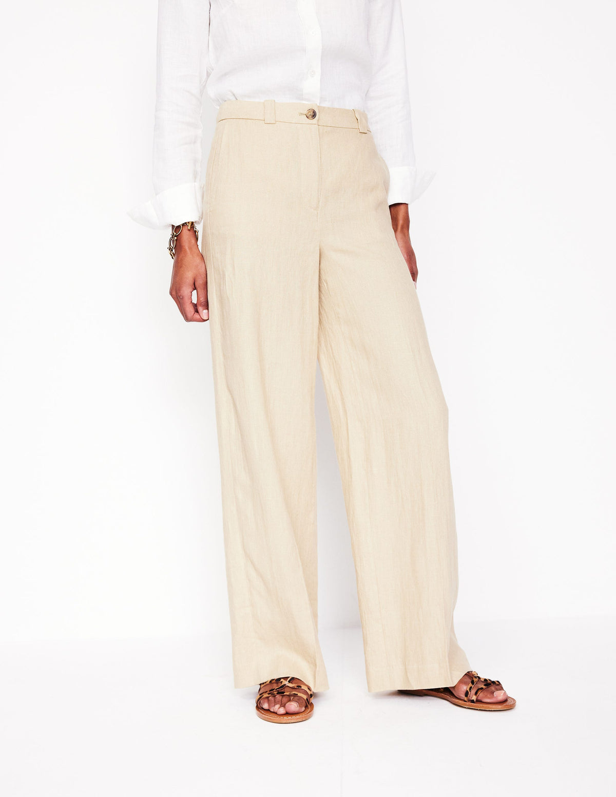 Westbourne Linen Trousers-Oatmeal - Image 5