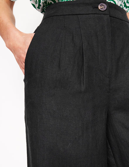 Dulwich Linen Trousers-Black