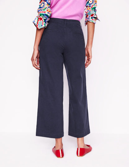 Barnsbury Crop Chino Trousers-Navy