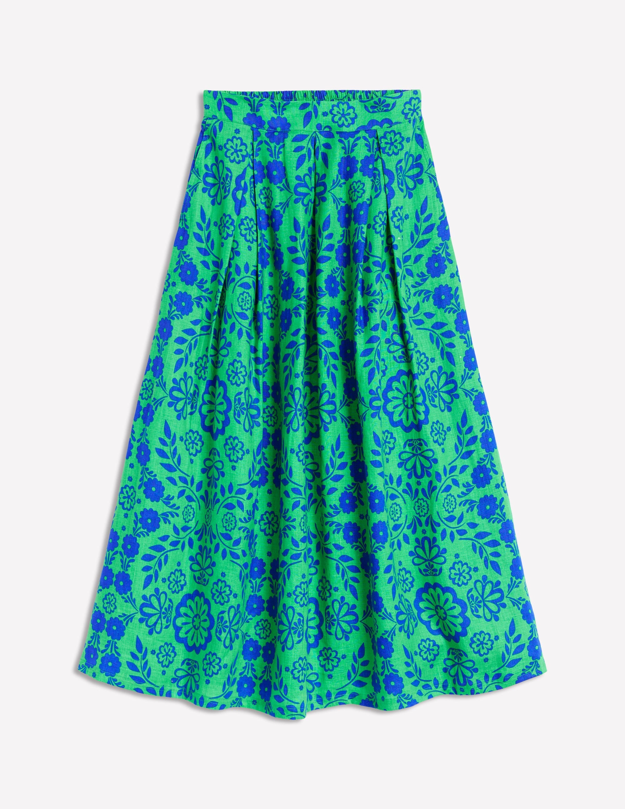 Verity Linen Midi Skirt-Structured Meadow Mono - Image 6