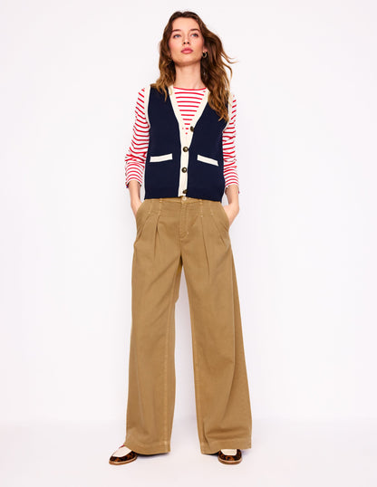 Brompton Wide Leg Trousers-Gingerbread-1