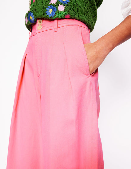 Brompton Wide Leg Trousers-Pink Rose