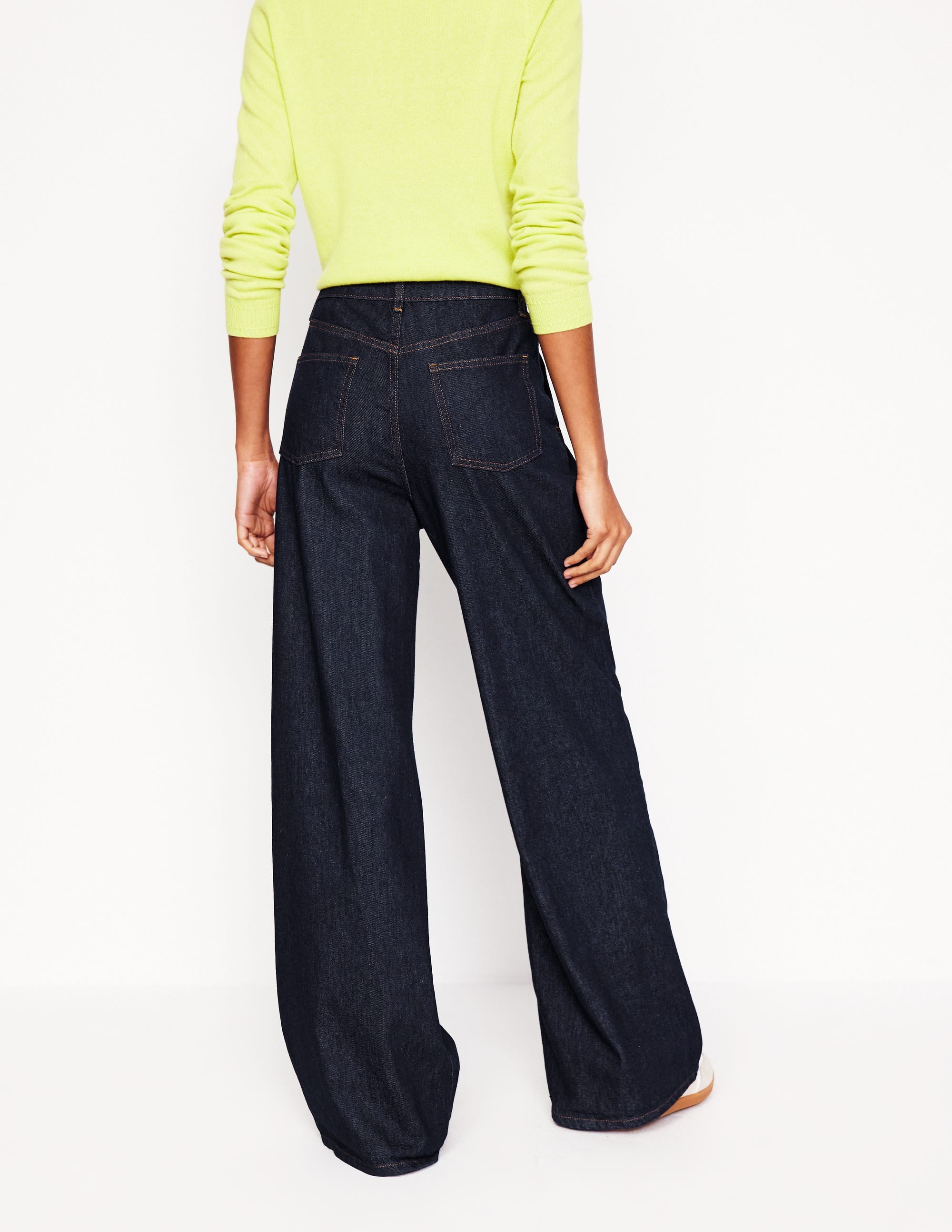 Mid Rise Fluid Denim Trousers-Indigo Rinse - Image 2