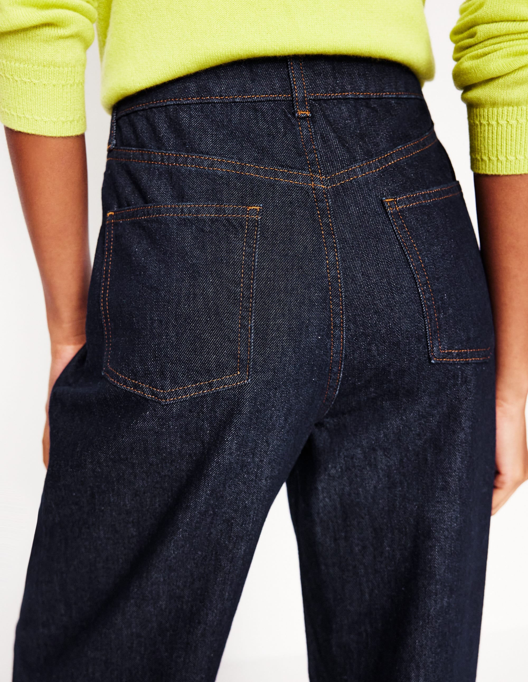 Mid Rise Fluid Denim Trousers-Indigo Rinse - Image 4