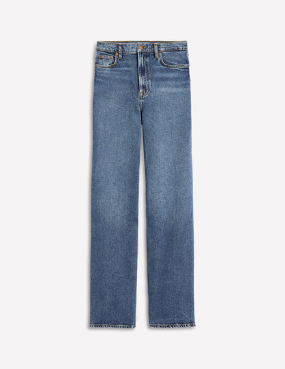 High Rise Column Leg Jeans-Mid Vintage