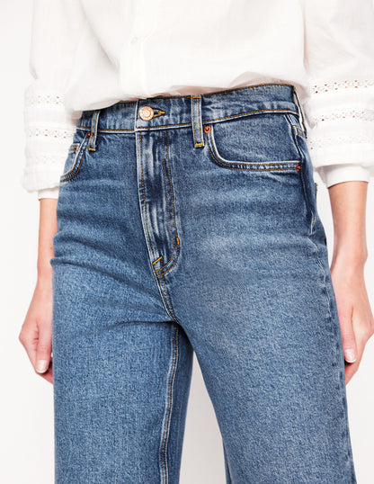 High Rise Column Leg Jeans-Mid Vintage